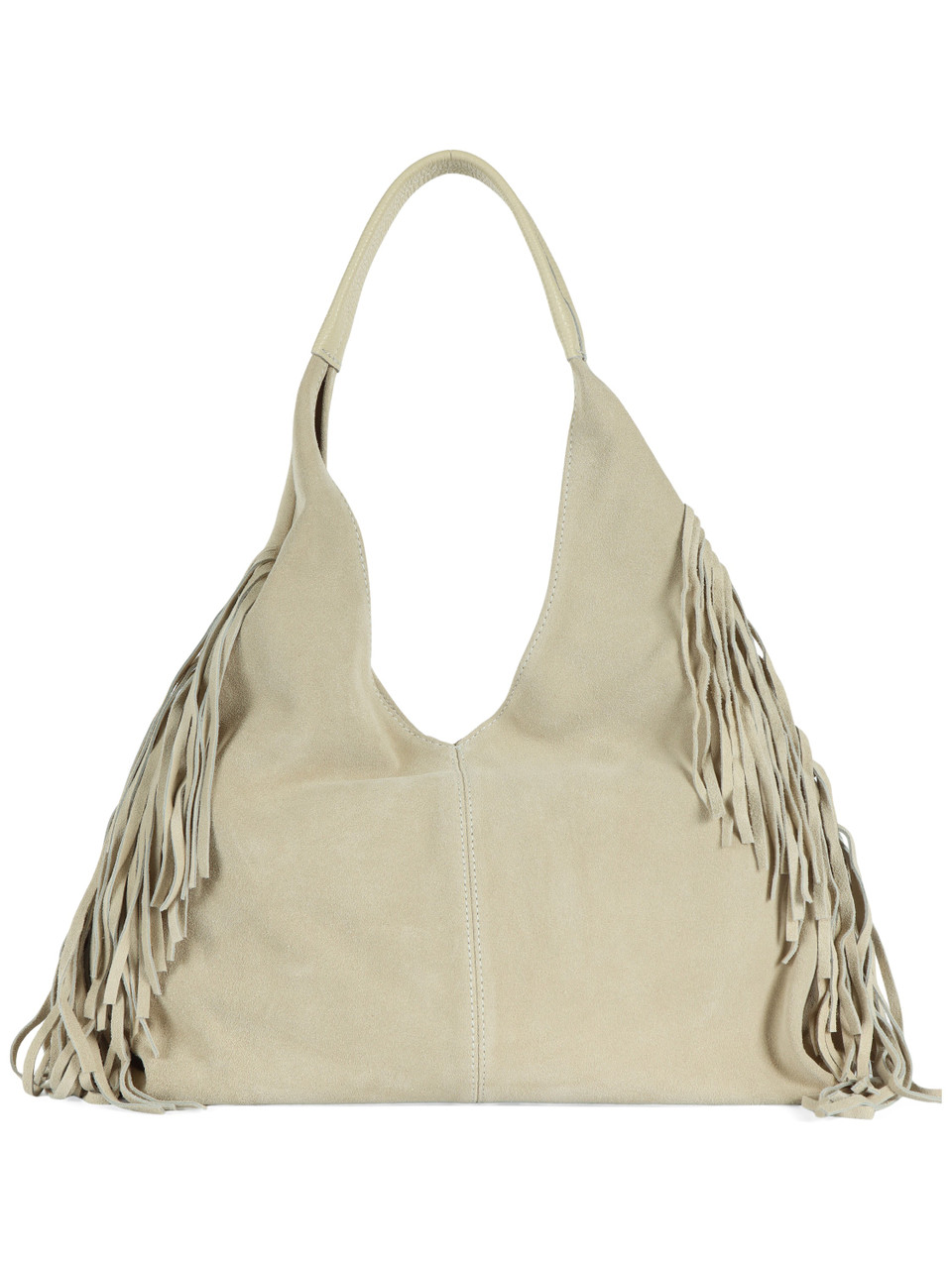 BEIGE | Borsa a spalla in suede REANNA CM FR Small