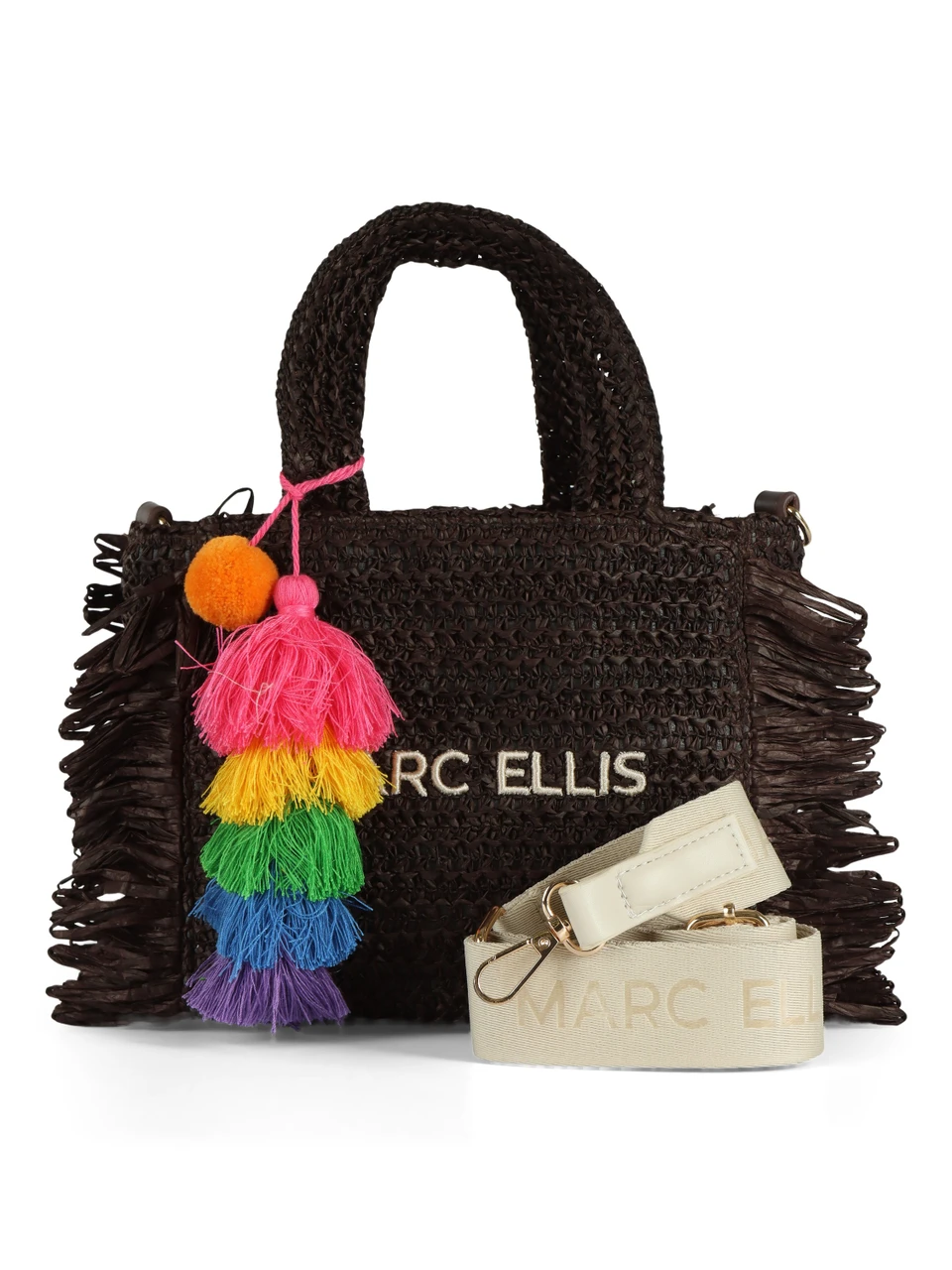 MARRONE | Borsa a mano in paglia BUBY S. CLAIRE Small