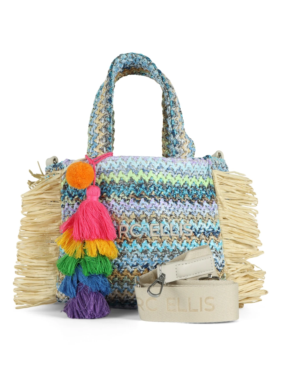 AZZURRO | Borsa a mano in paglia BUBY S. CLAIRE Small