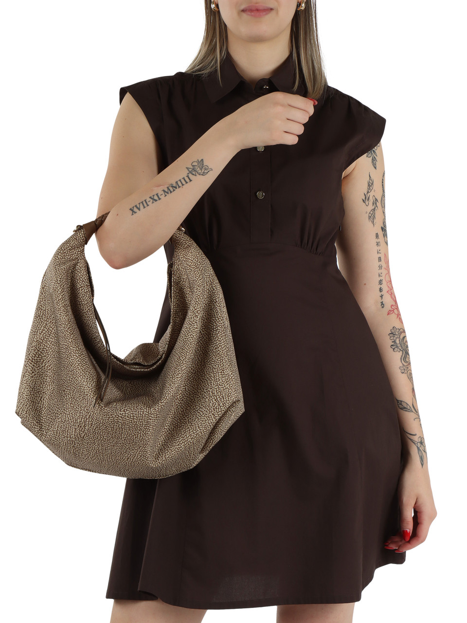 BRAUN | PLIE Hobo Medium Tasche aus OP-Stoff