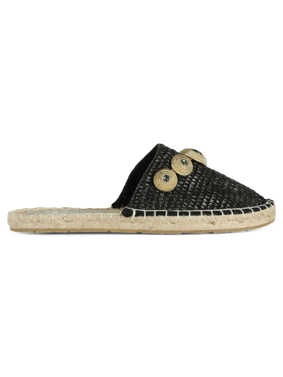 NERO | Ciabattina espadrillas in rafia
