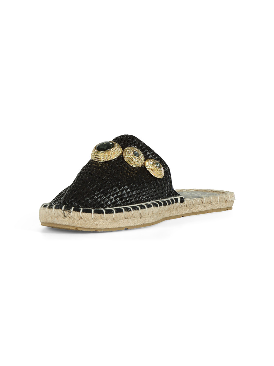 NERO | Ciabattina espadrillas in rafia