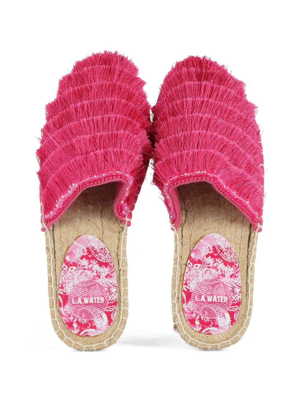 FUCSIA | Ciabattina espadrillas con frange