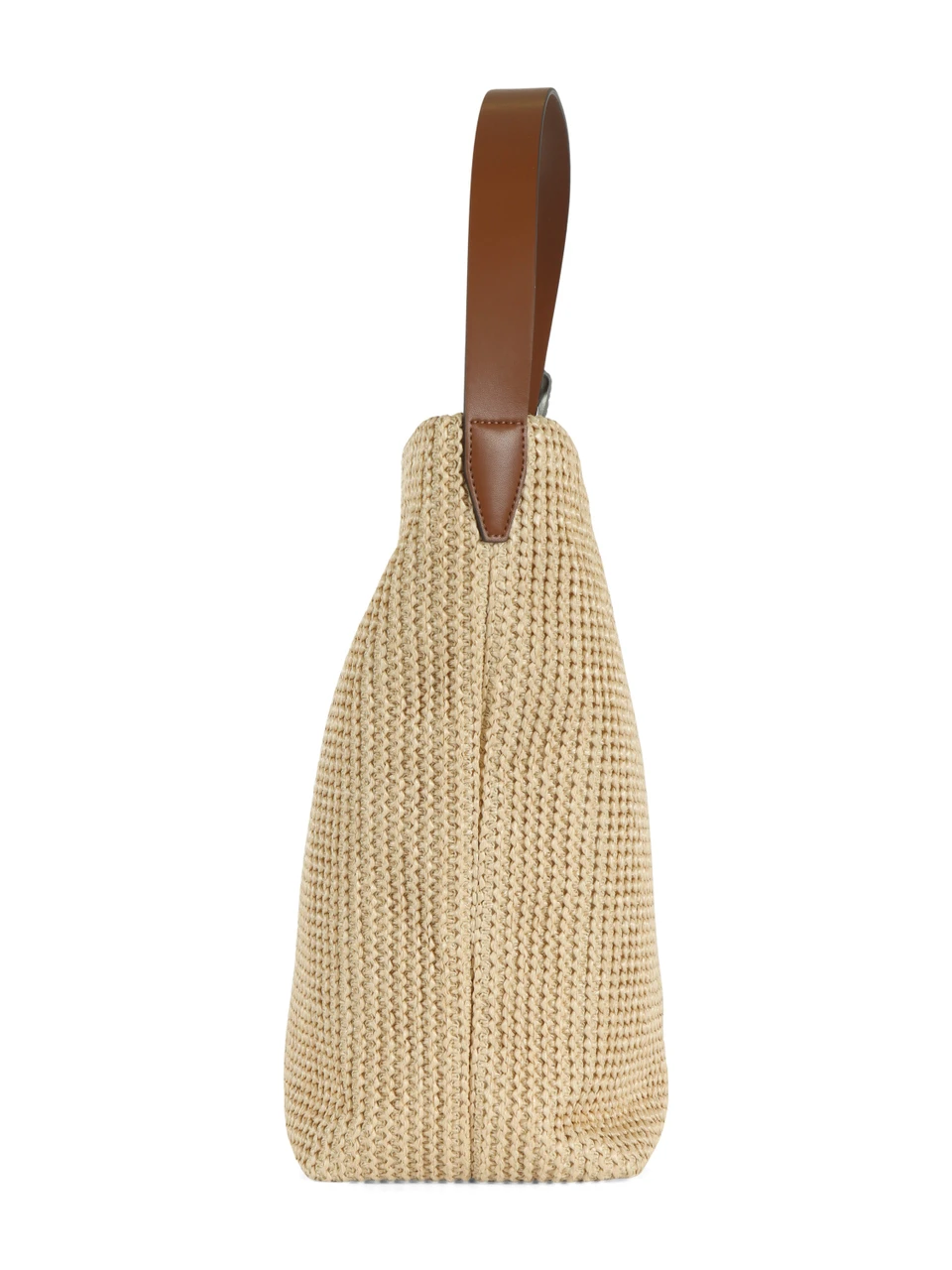 BEIGE | Borsa maxi secchiello in rafia TRITTICO
