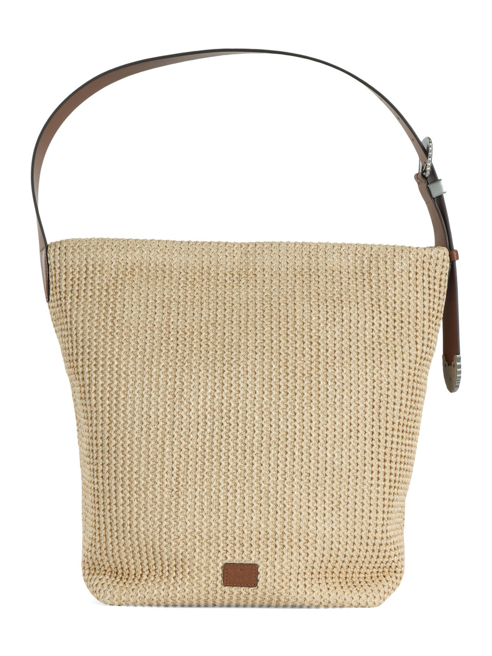 BEIGE | Borsa maxi secchiello in rafia TRITTICO
