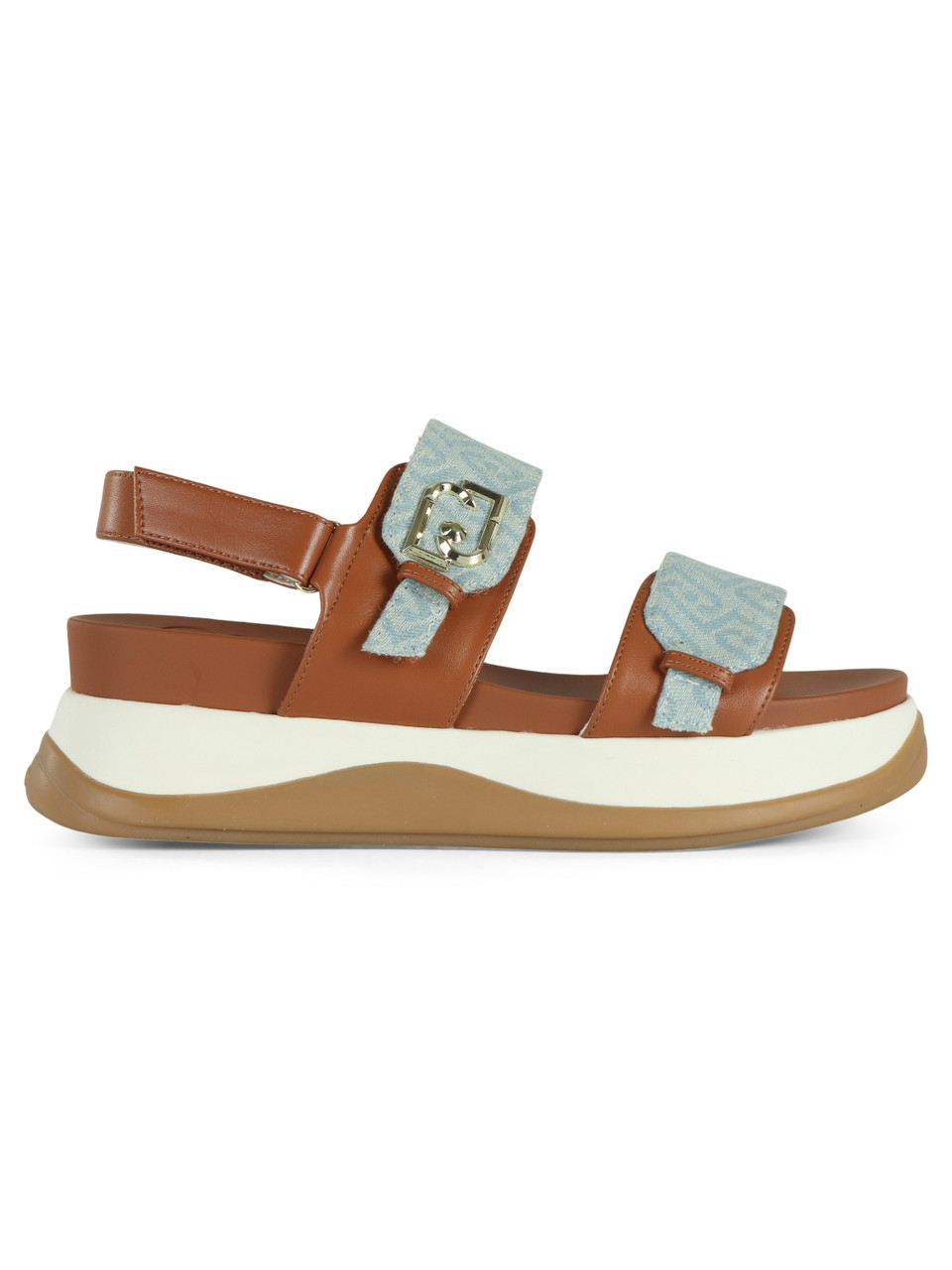 CUOIO | Sandali FIONA 02 con inserti in denim logato