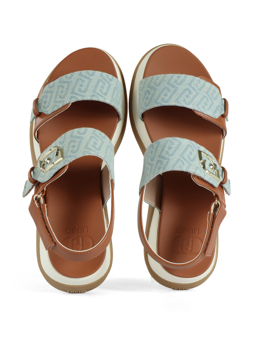CUOIO | Sandali FIONA 02 con inserti in denim logato