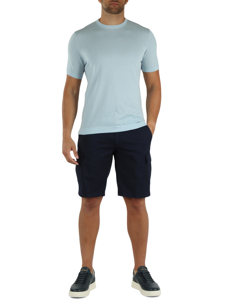 BLU SCURO | Bermuda cargo MALIBU 226 in cotone stretch