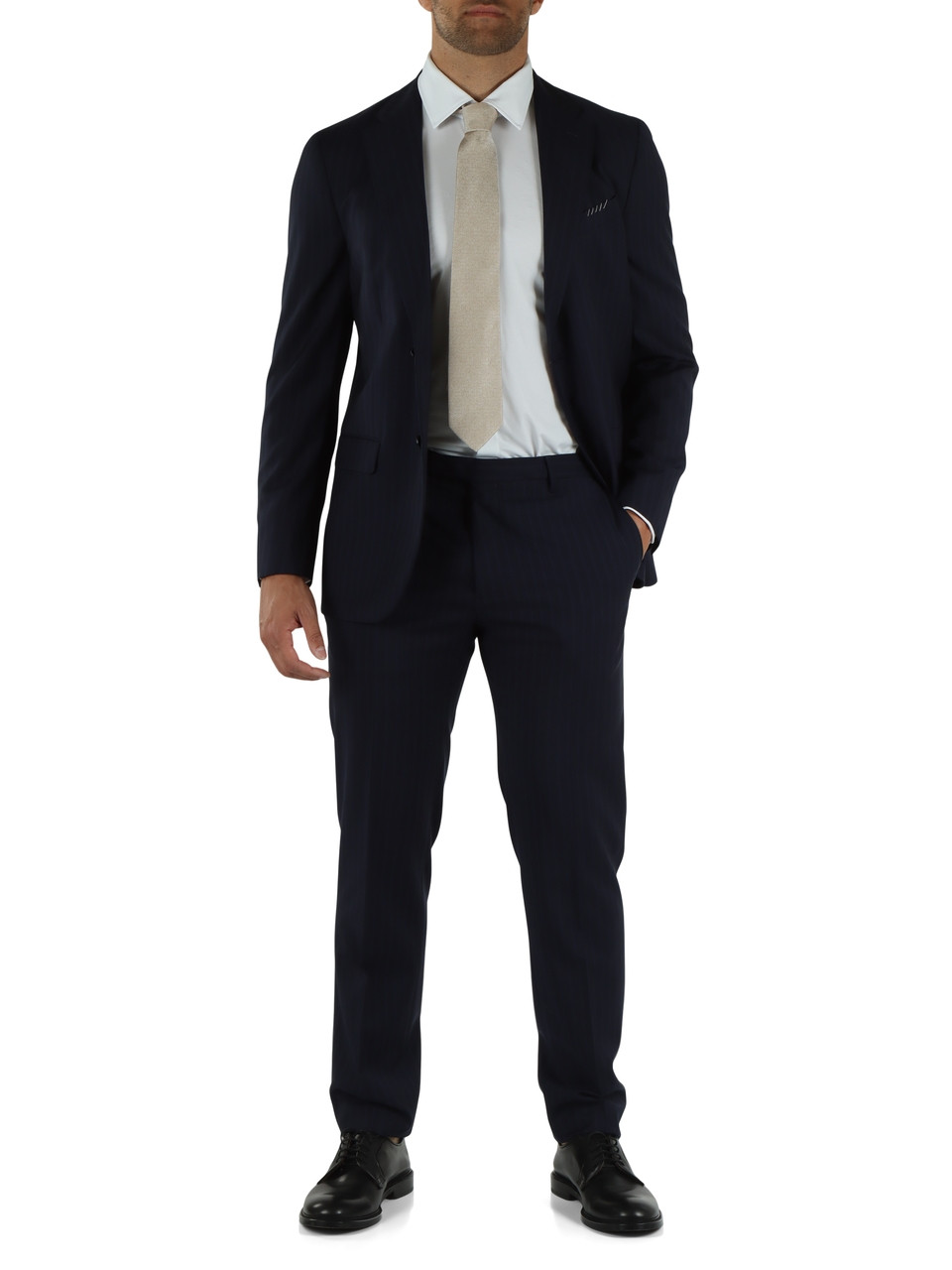 BLU SCURO | Abito due pezzi in lana vergine Drop 6R
