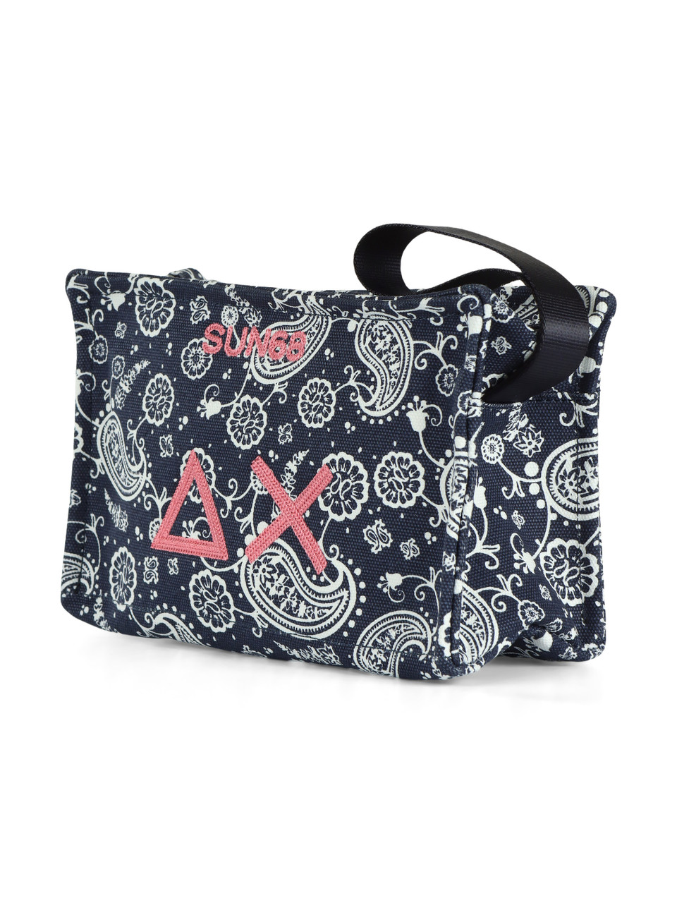 BLU SCURO | BEACH: Beauty case stampato in canvas