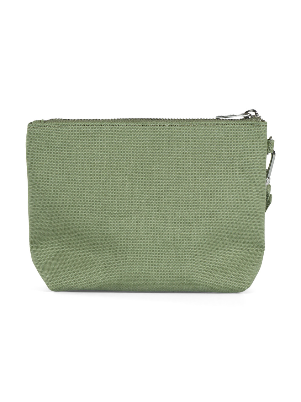 VERDE | BEACH: Mini pochette in canvas con stampa logo glitterata