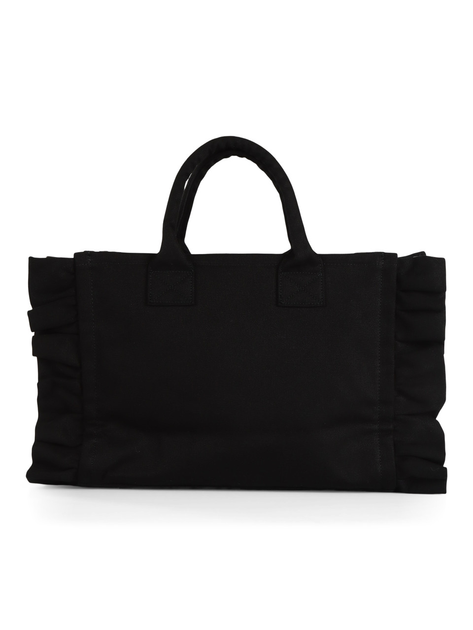 NERO | BEACH: Borsa shopping CALI Midi in canvas con rouches
