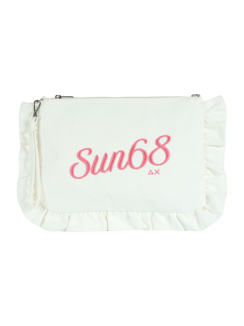 BIANCO | BEACH: Pochette in canvas con rouches