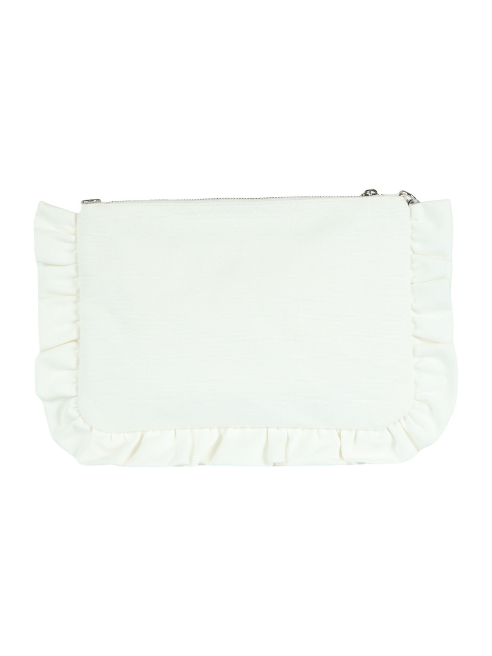 BIANCO | BEACH: Pochette in canvas con rouches
