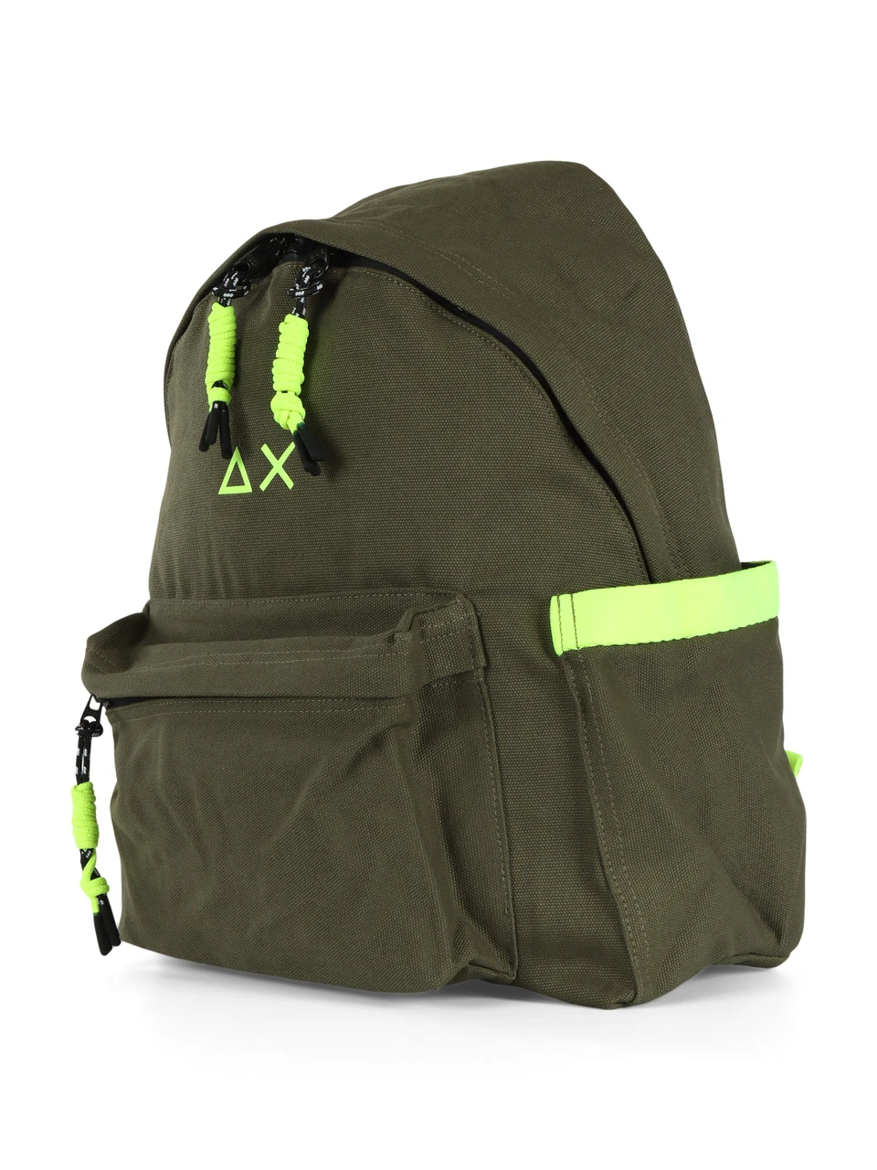 VERDE MILITARE | BEACH: Zaino in canvas con stampa logo frontale