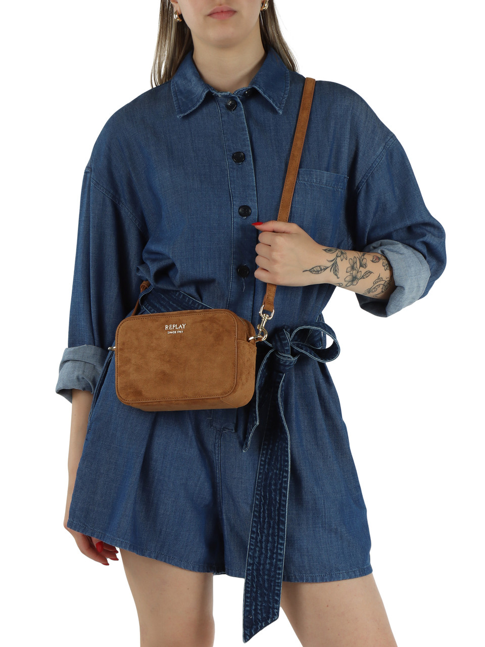 Leder | Kameratasche mit Schulterriemen aus Eco-Suede
