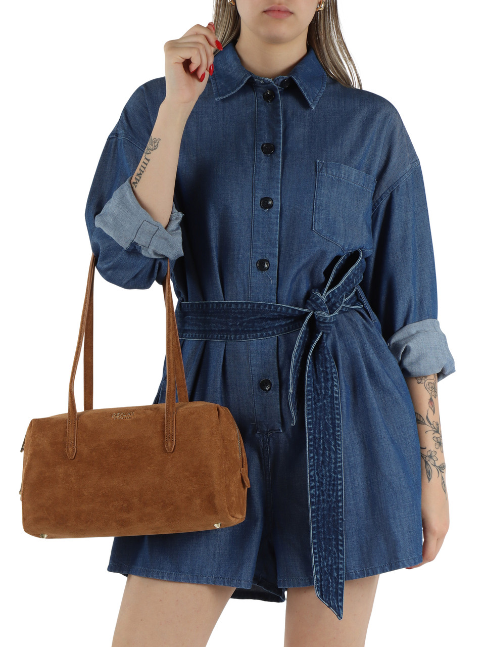 Leder | Schultertasche aus Eco-Suede