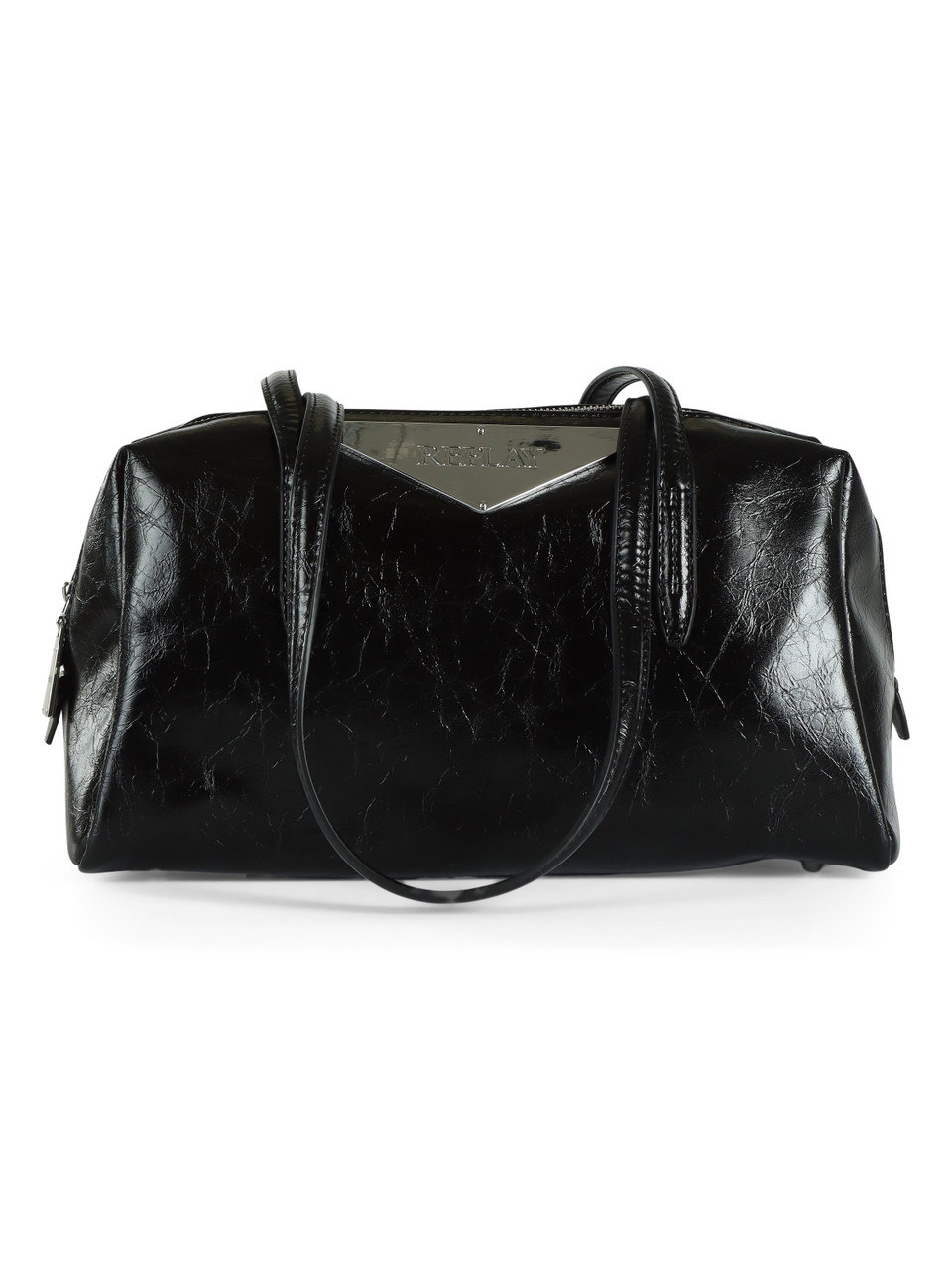 NERO | Borsa a spalla effetto craquelé