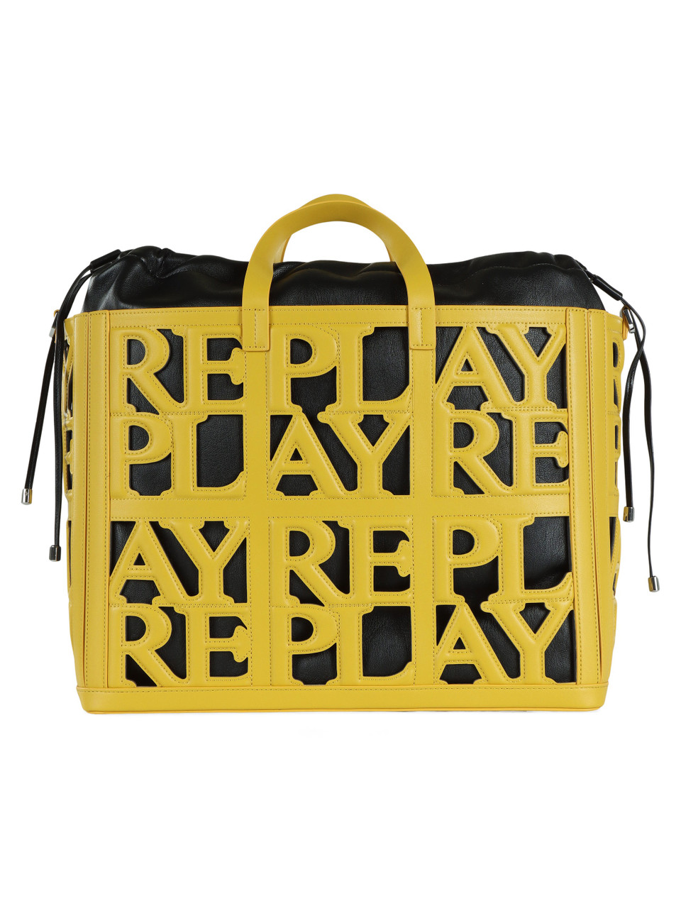 GELB | Shopper-Tasche mit Schriftzug und zweite Tasche innen