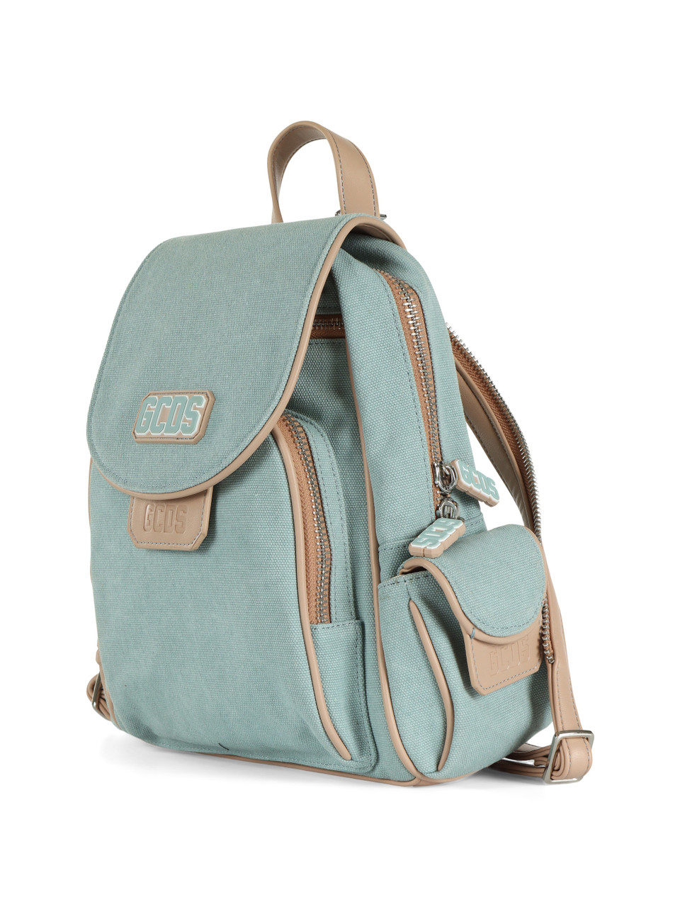 AZURBLAU | Canvas-Rucksack mit Logopatch und kontrastierenden Details