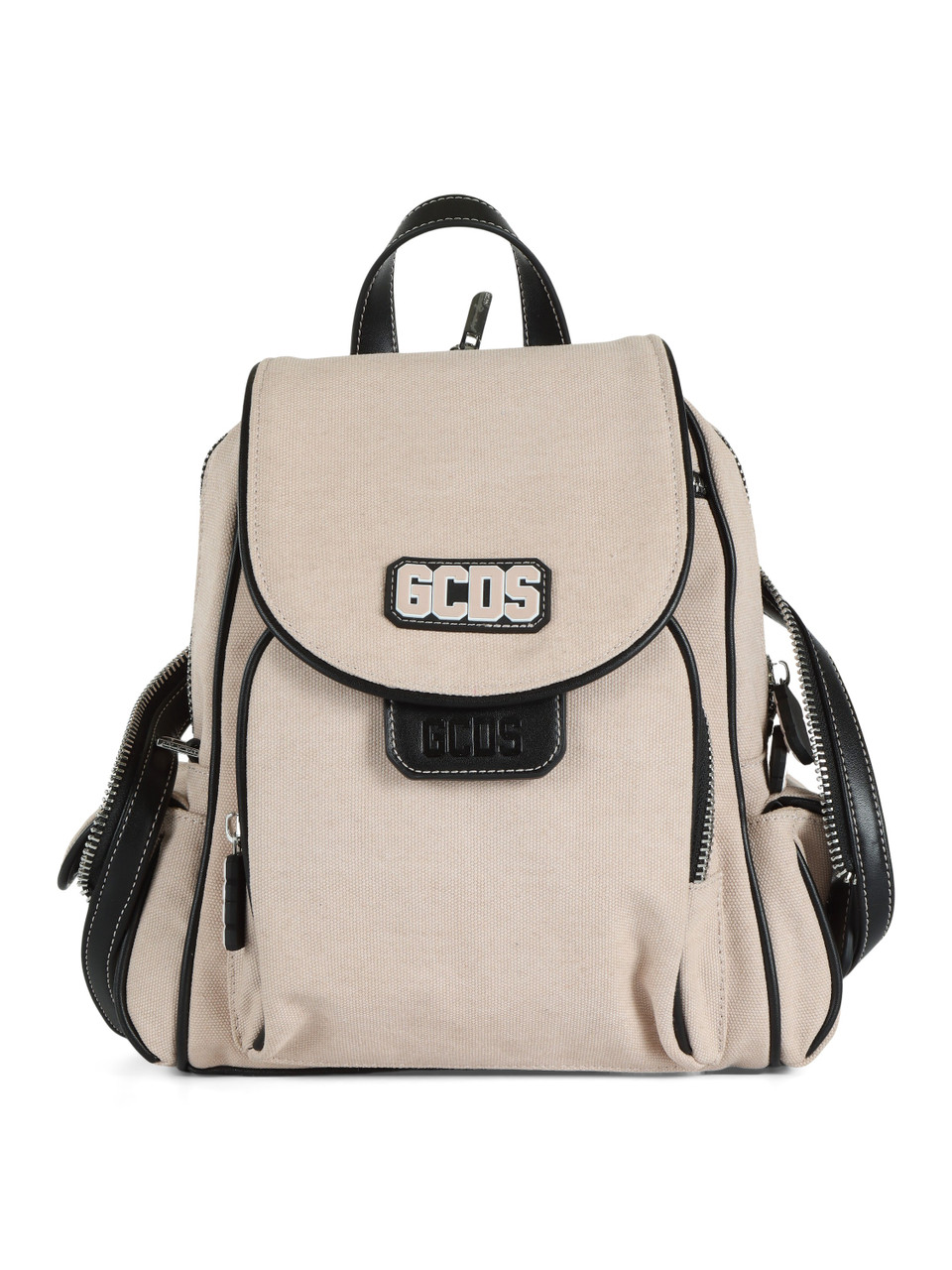 ROSA | Canvas-Rucksack mit Logopatch und kontrastierenden Details