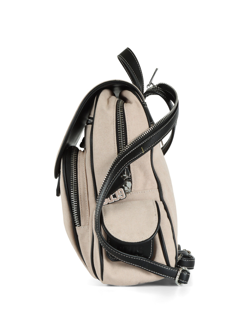 ROSA | Canvas-Rucksack mit Logopatch und kontrastierenden Details
