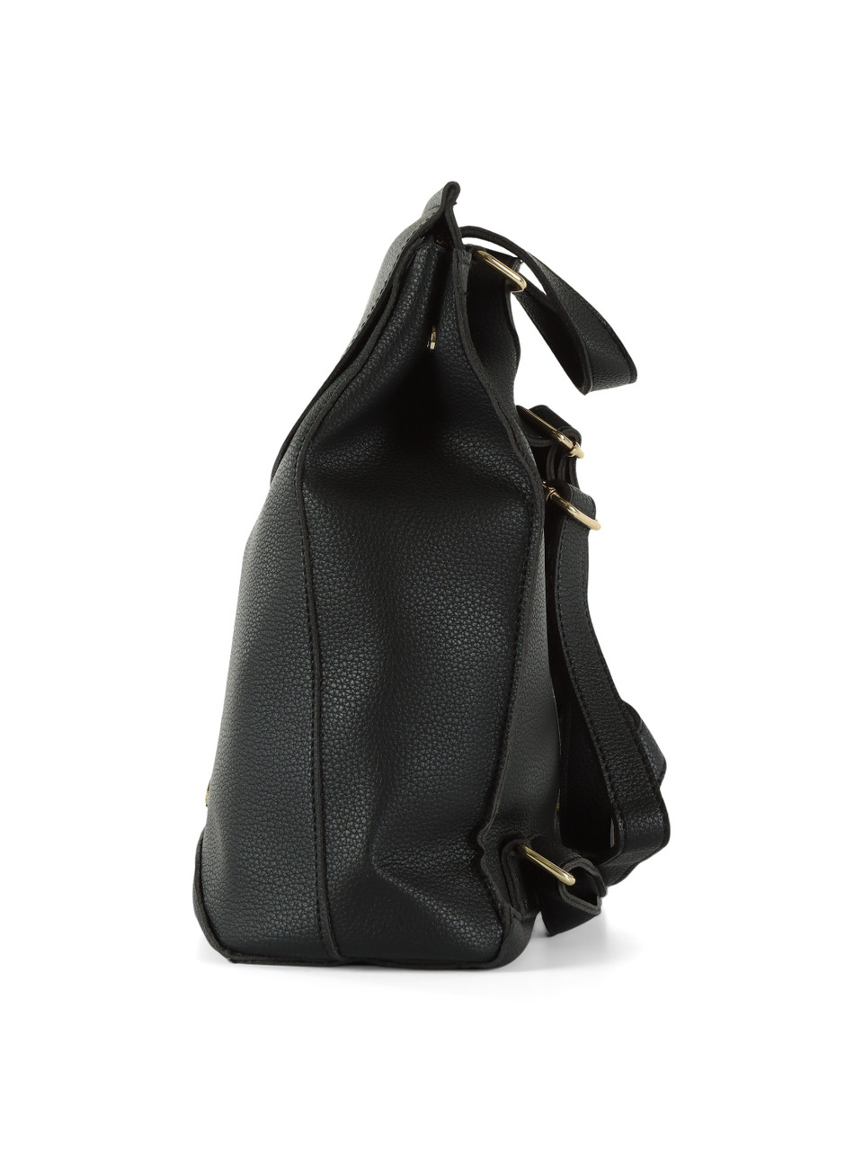SCHWARZ | Gehämmerter Rucksack mit Logo-Plakette