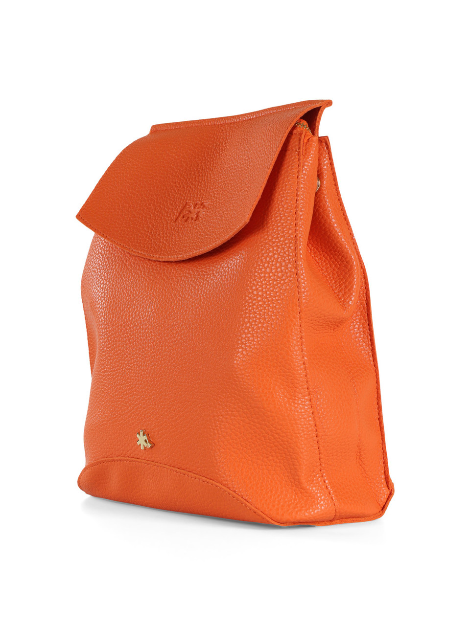 ORANGE | Gehämmerter Rucksack mit Logo-Plakette