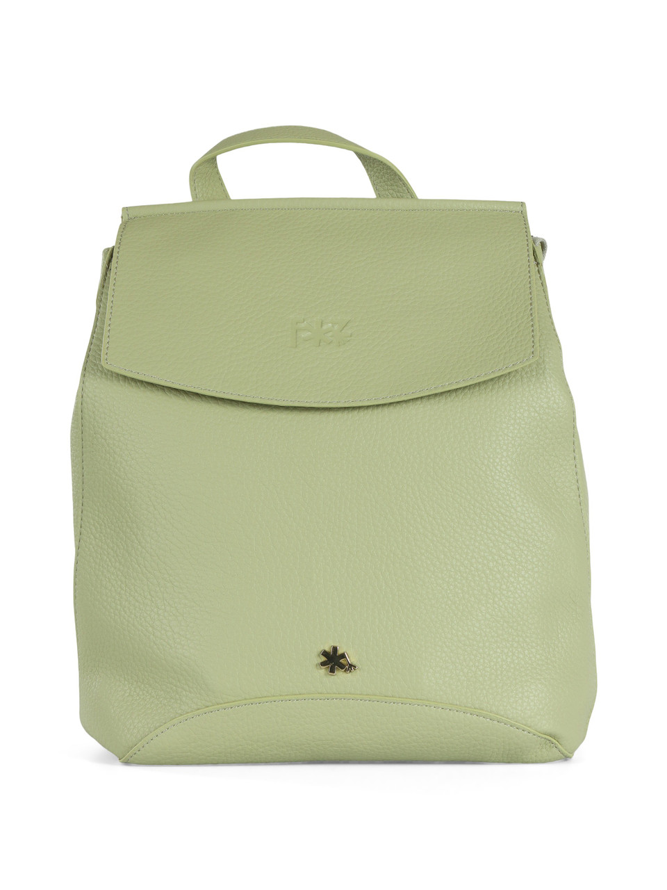 HELLGRÜN | Gehämmerter Rucksack mit Logo-Plakette