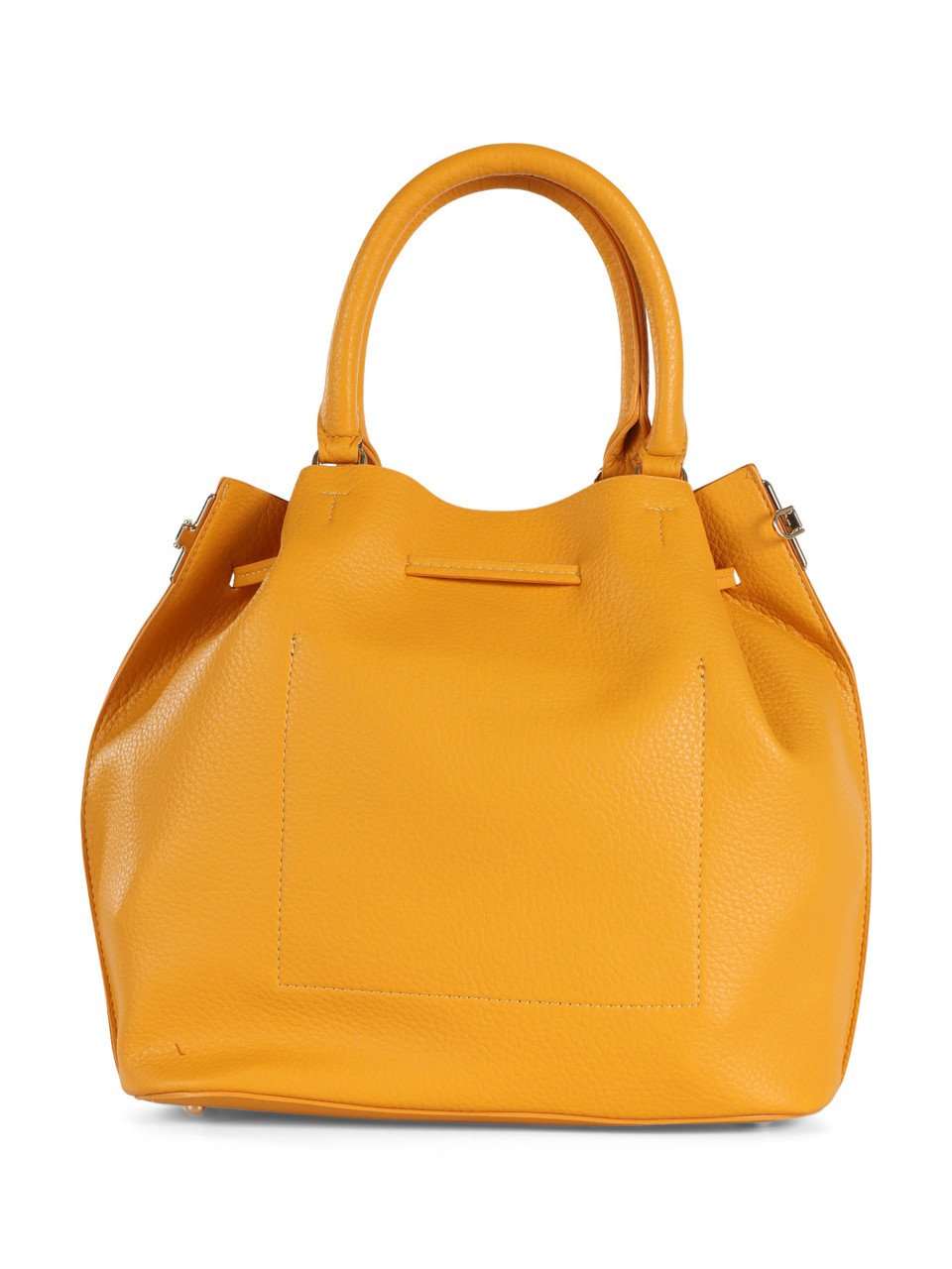 GIALLO SCURO | Borsa a secchiello effetto martellato