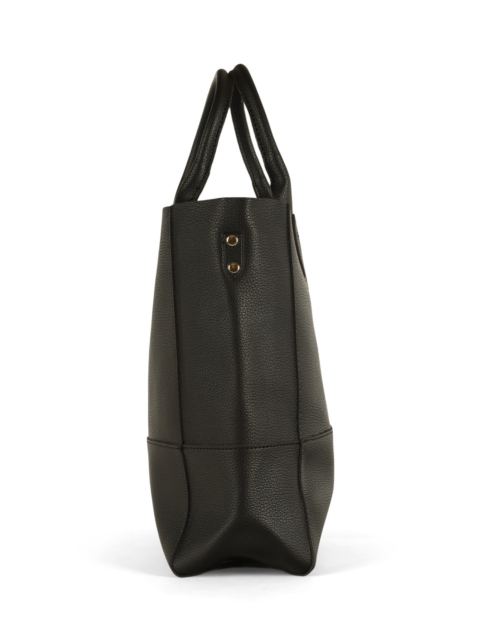 SCHWARZ | Mittlere Shopper-Tasche in gehämmertem Effekt
