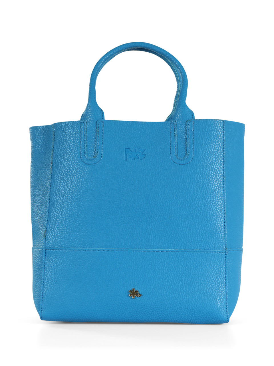 HELLBLAU | Mittlere Shopper-Tasche in gehämmertem Effekt