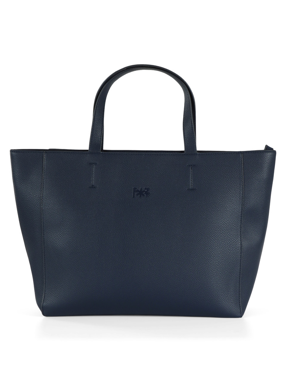 BLU SCURO | Borsa shopping effetto martellato con logo impresso
