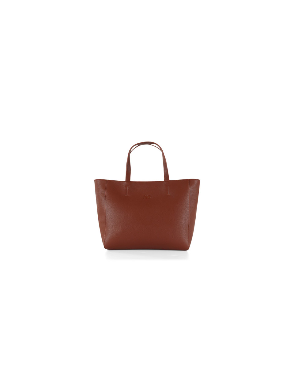 CUOIO | Borsa shopping effetto martellato con logo impresso