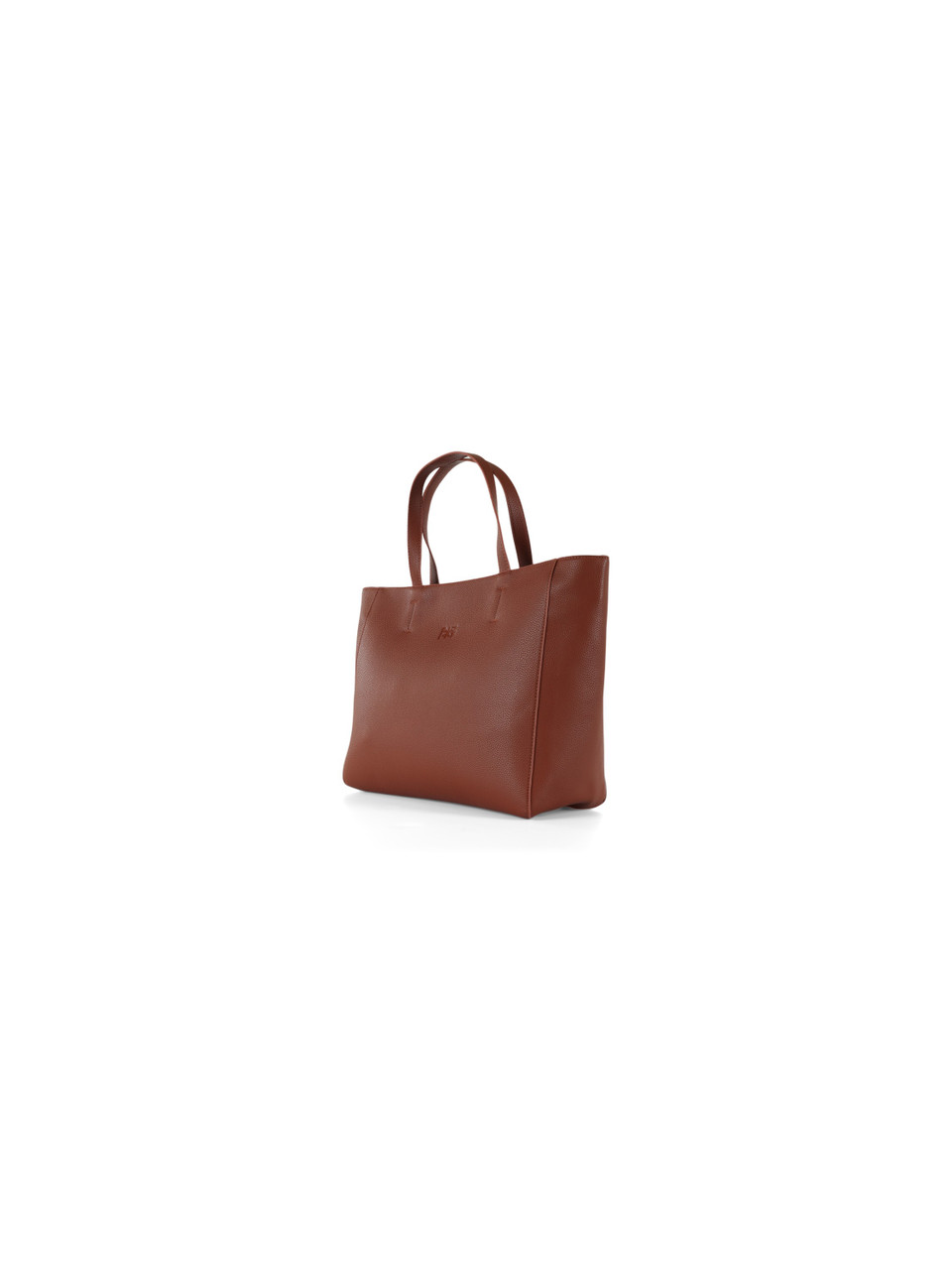 CUOIO | Borsa shopping effetto martellato con logo impresso