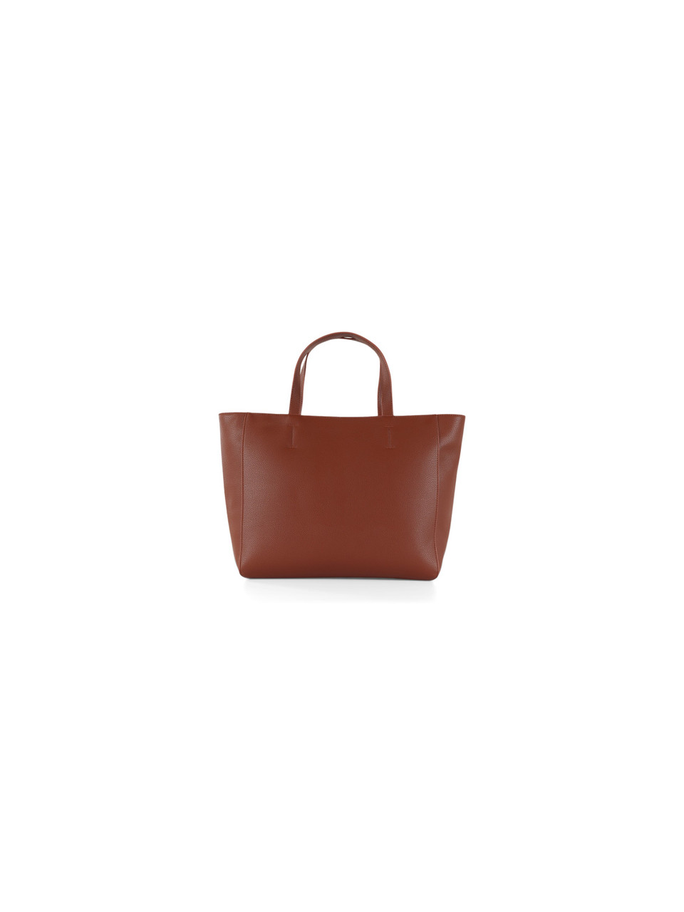 CUOIO | Borsa shopping effetto martellato con logo impresso