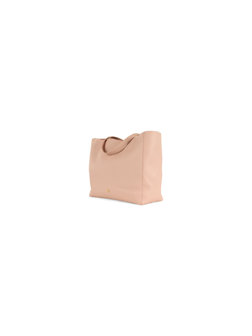 ROSA | Borsa shopping effetto martellato con logo impresso
