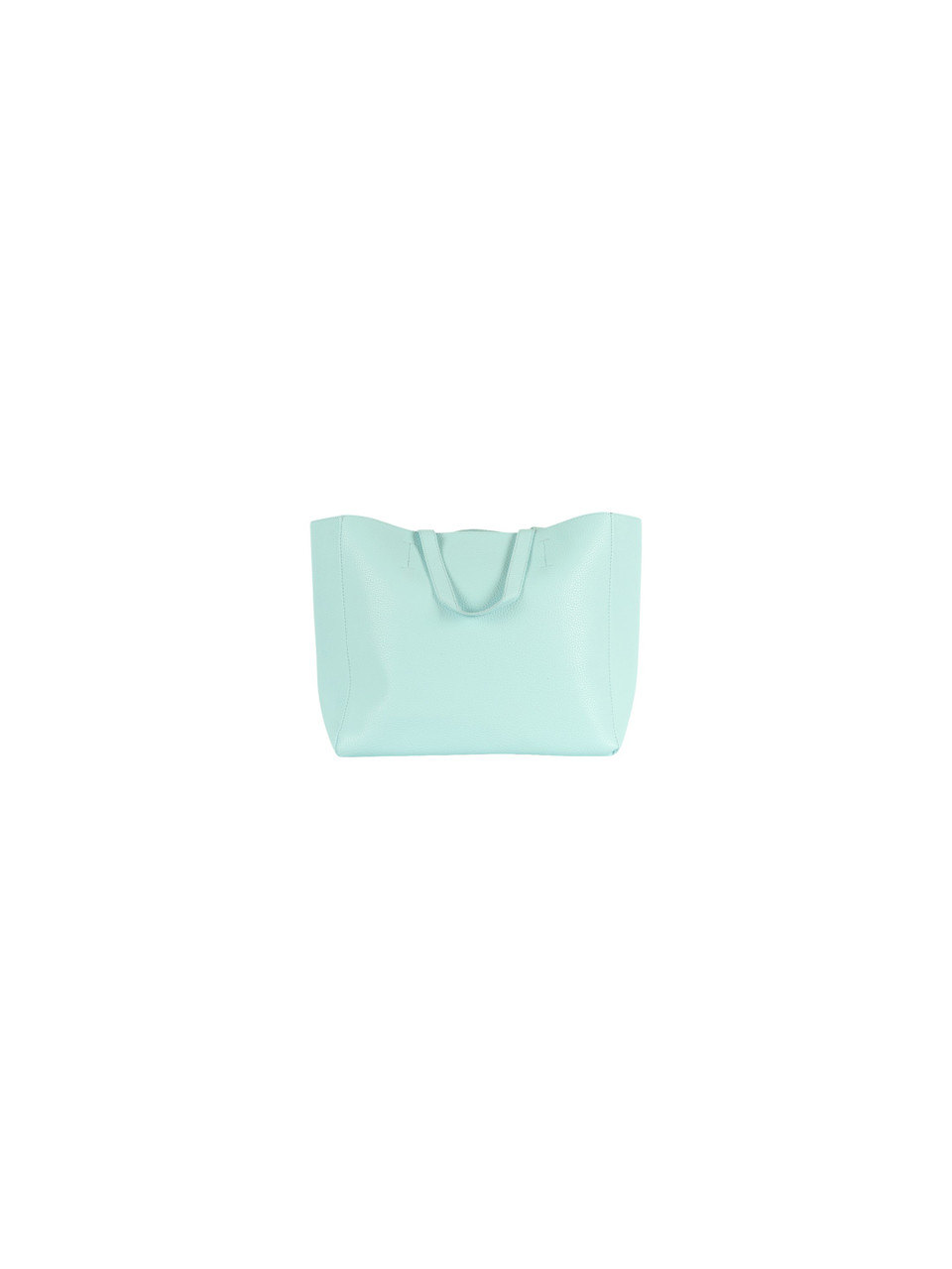 CELESTE | Borsa shopping effetto martellato con logo impresso