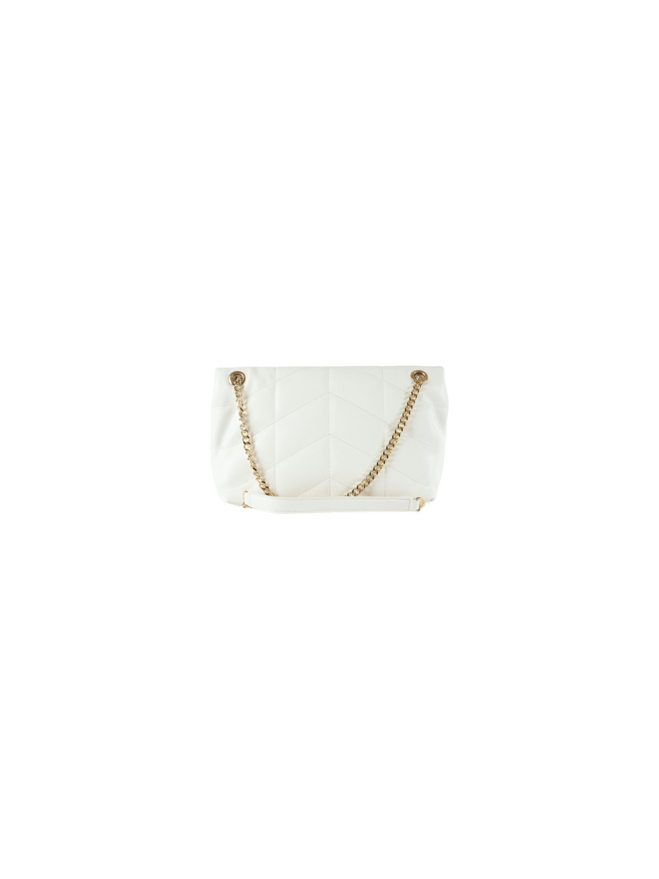 BIANCO | Borsa a spalla trapuntata con placca logo