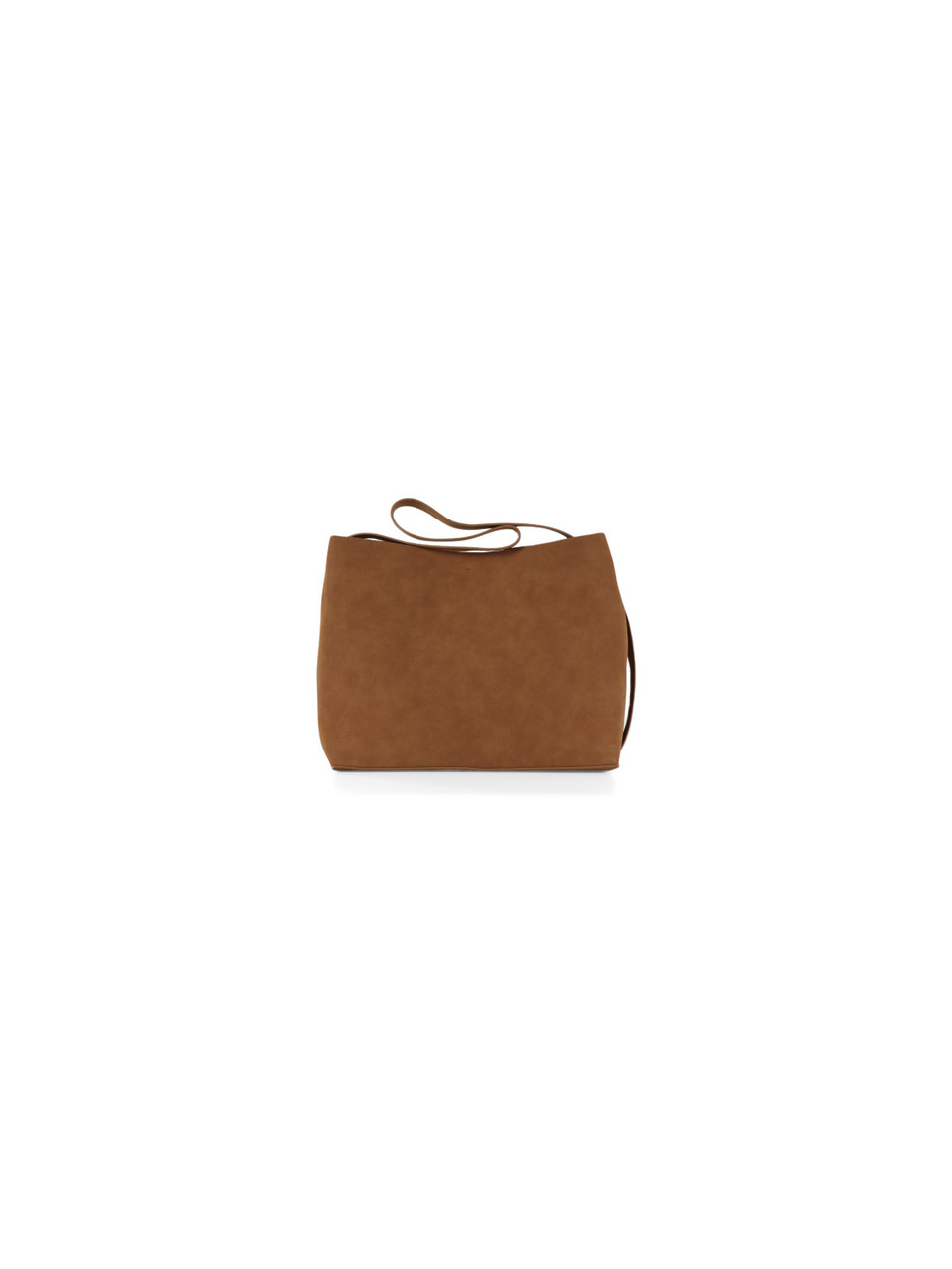 CUOIO | Borsa a spalla effetto suede con logo impresso