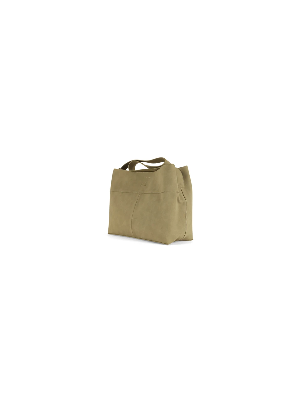 VERDE | Borsa a spalla effetto suede con logo impresso