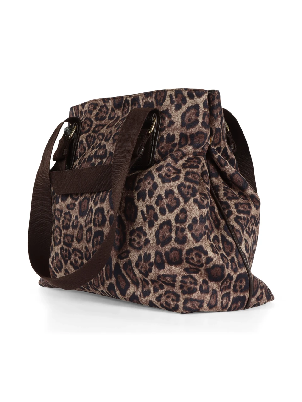 MARRONE | Borsa shopping maxi con stampa animalier