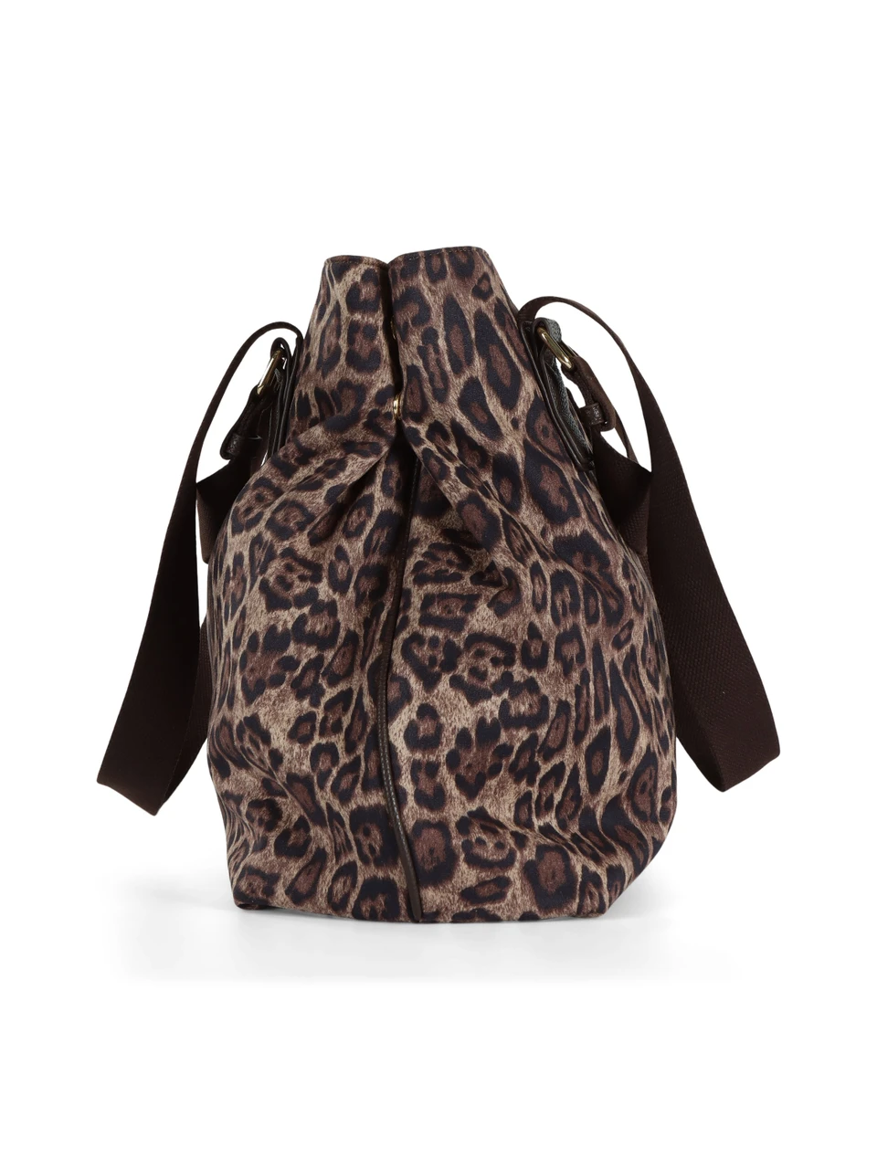 MARRONE | Borsa shopping maxi con stampa animalier