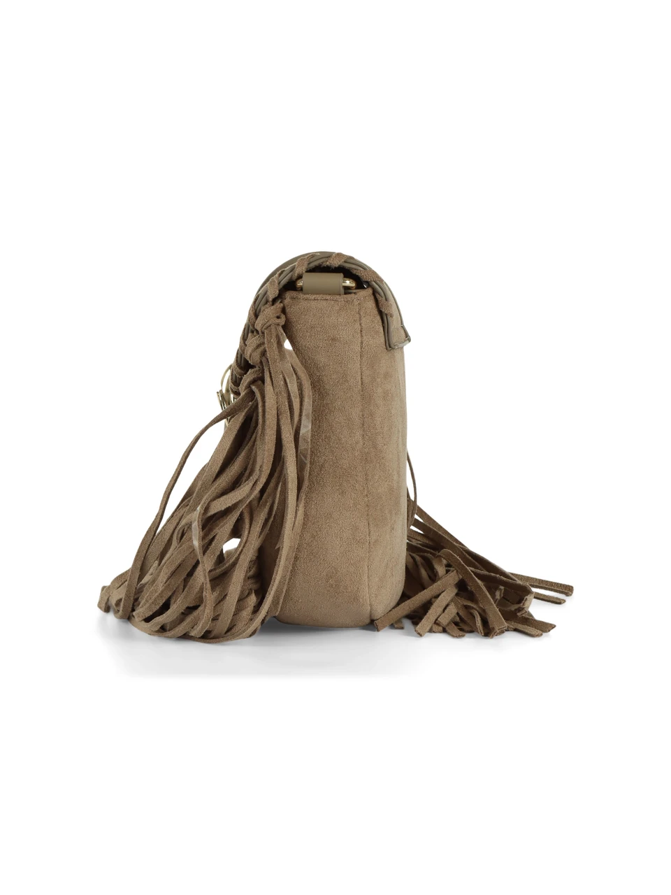 TORTORA | Borsa a tracolla in ecosuede con frange