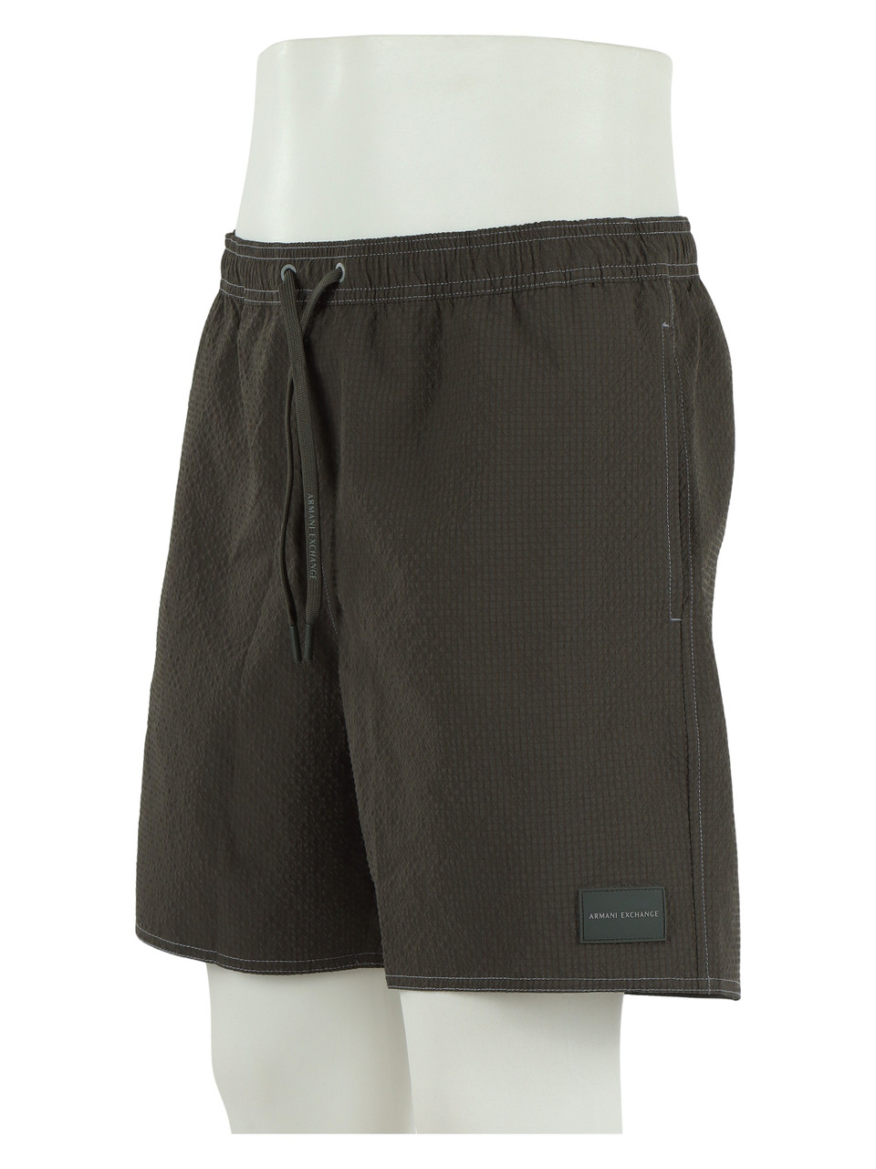 VERDE MILITARE | Boxer mare con lavorazione seersucker