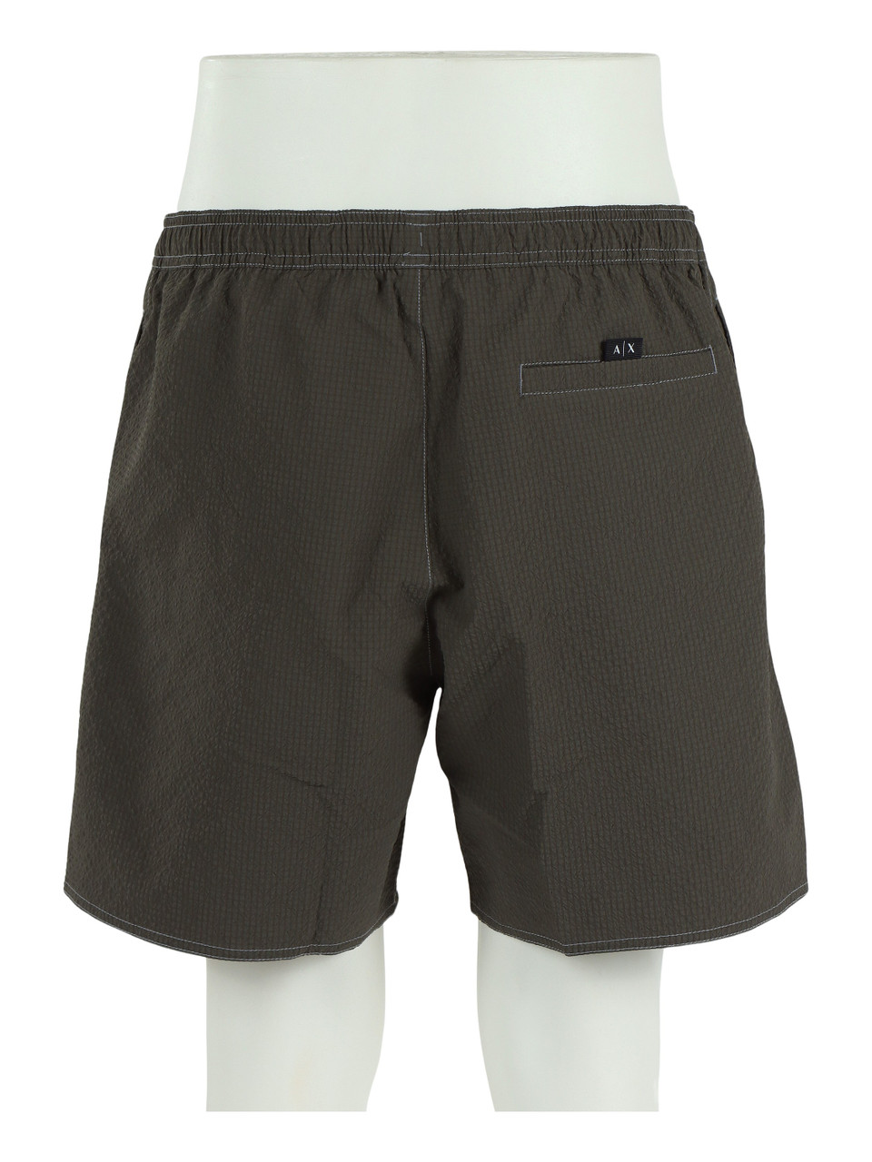 VERDE MILITARE | Boxer mare con lavorazione seersucker
