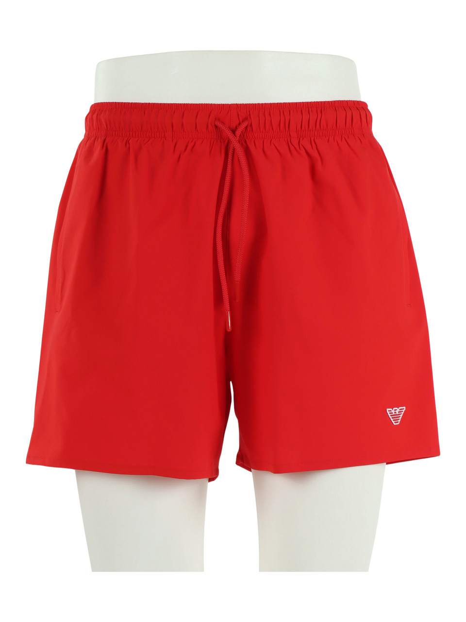 ROT | Essential Badeshorts mit Logo-Patch