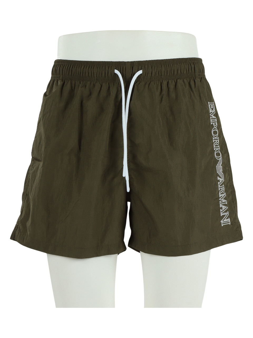 VERDE MILITARE | Boxer mare con ricamo logo laterale
