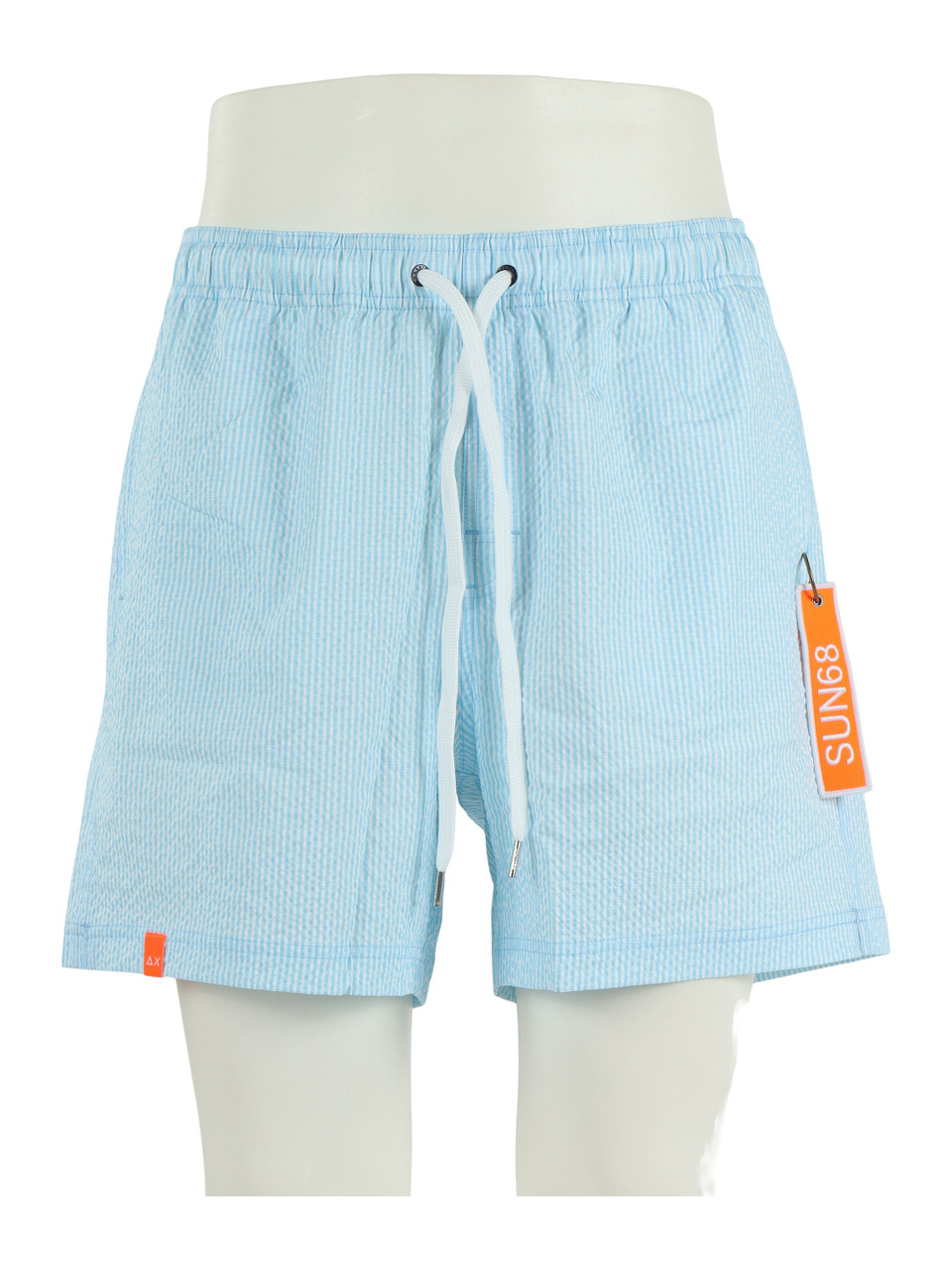 CELESTE | Boxer mare a righe con lavorazione seersucker