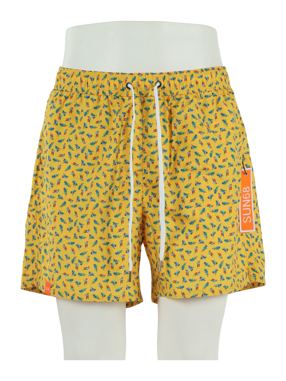 GIALLO | Boxer mare stampato con portachiavi rimovibile